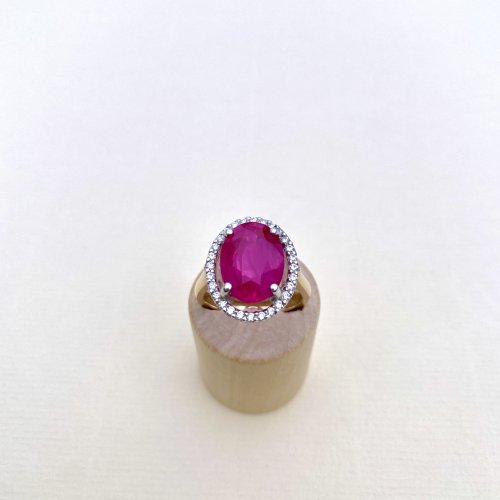 9ct. Gold Ruby &amp; Diamond Ring.
