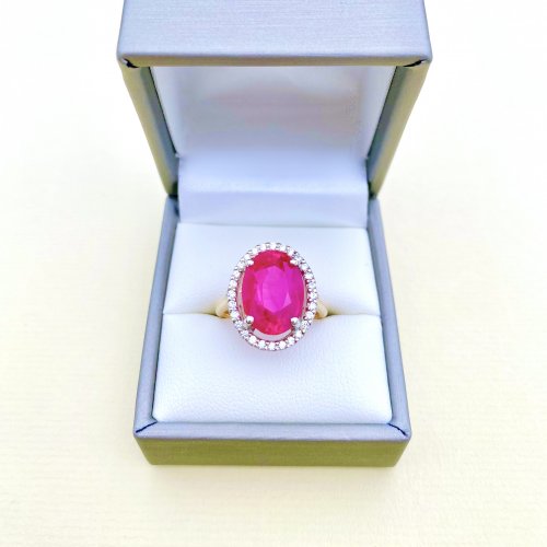 9ct. Gold Ruby & Diamond Ring.