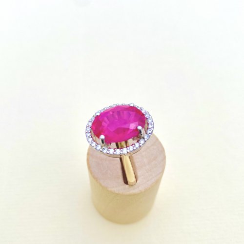 9ct. Gold Ruby &amp; Diamond Ring.