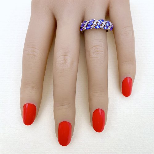 9ct. Gold Tanzanite &amp; Diamond Ring.