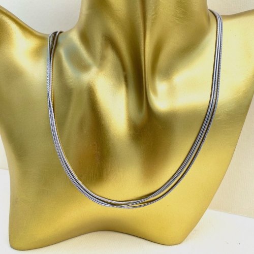 Sterling Silver Triple Snake Chain.