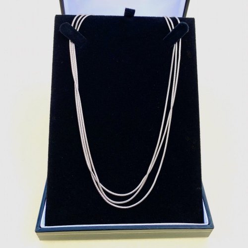 Sterling Silver Triple Snake Chain.