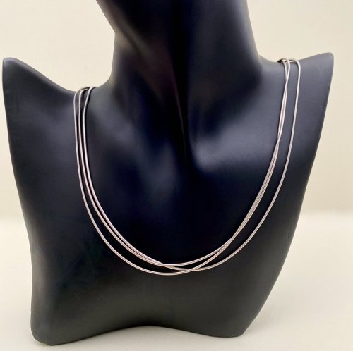 Sterling Silver Triple Snake Chain.