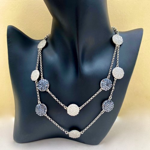 Butler &amp; Wilson Double Necklace / Diamond-Style Glitter Discs.