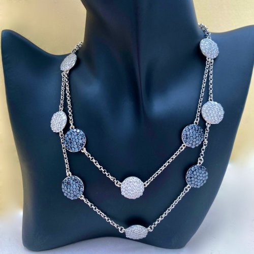 Butler &amp; Wilson Double Necklace / Diamond-Style Glitter Discs.