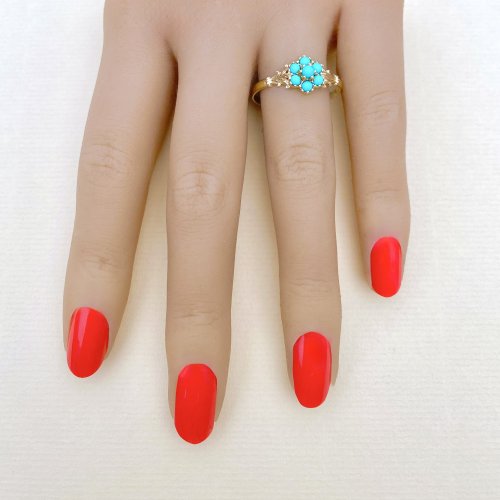 Antique 9ct. Gold Turquoise Cluster Ring.