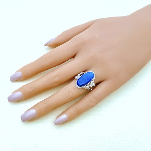 Vintage Silver Lapis Lazuli Ring.