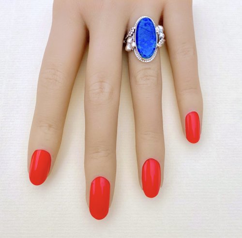 Vintage Silver Lapis Lazuli Ring.