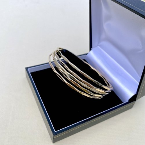 Set of Five 9ct. Yellow Gold Bangles. SOLD.