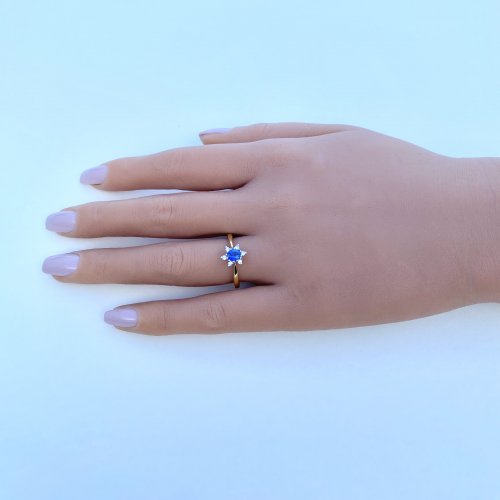 18ct. Gold Sapphire &amp; Diamond Ring.