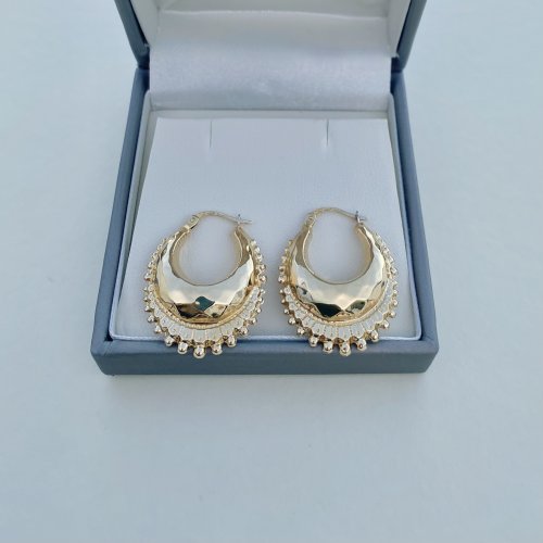Hallmarked 9ct. Gold Creole Hoop Earrings. 