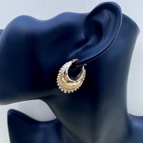 Hallmarked 9ct. Gold Creole Hoop Earrings. 