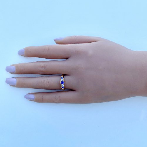 18ct. Gold Sapphire &amp; Diamond Ring. 