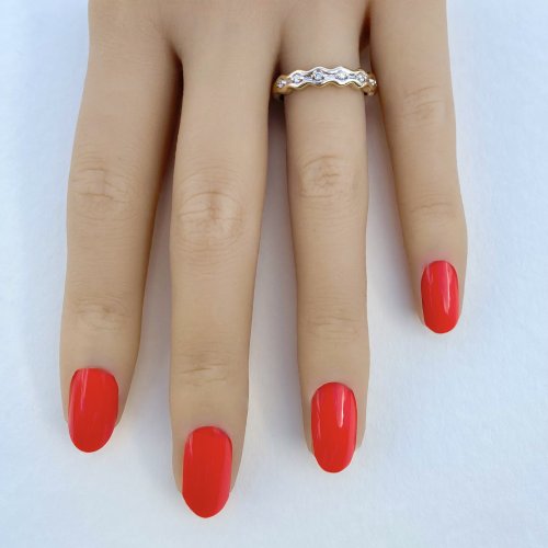 9ct. Gold Scalloped Half Eternity Ring with Diamonds. 