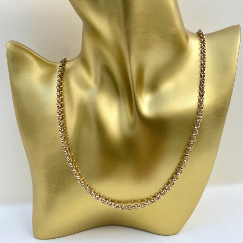 9ct. Yellow Gold Long Belcher Link Chain. 63 cms. / 24¾.&quot;