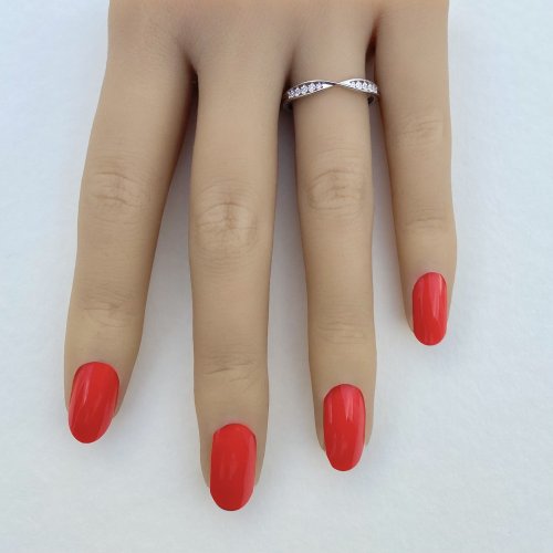 9ct. White Gold Diamond ½ Eternity Style Twist Ring. 