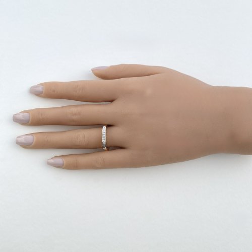 9ct. Yellow Gold Half Eternity Ring with Diamonds &amp; Words. 