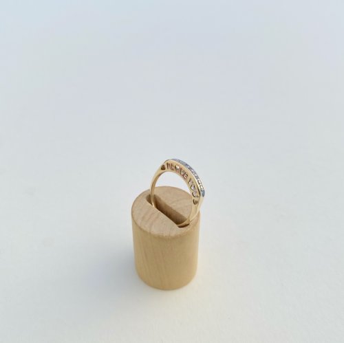 9ct. Yellow Gold Half Eternity Ring with Diamonds &amp; Words. 
