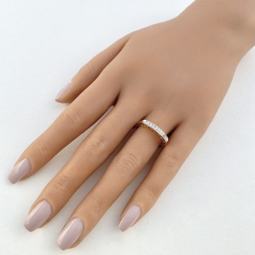 9ct. Yellow Gold Half Eternity Ring with Diamonds &amp; Words. 