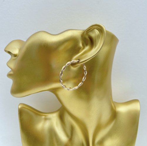 Hallmarked 9ct. Gold Twist Hoop Earrings. JUST IN!
