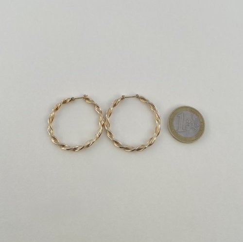 Hallmarked 9ct. Gold Twist Hoop Earrings. JUST IN!