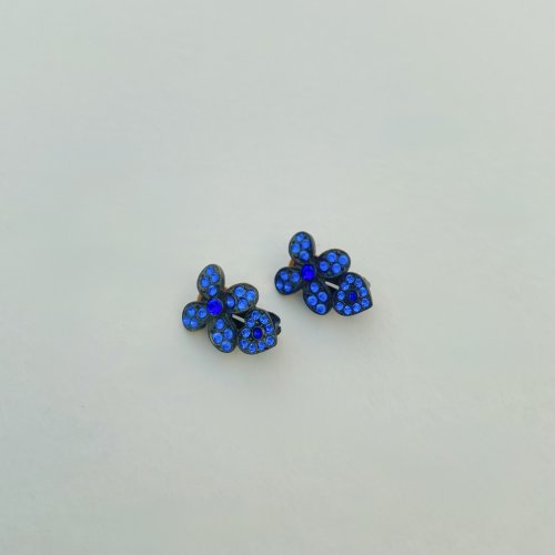 French Vintage Clip-On Earrings / Vivid Blue. NEW IN STOCK.