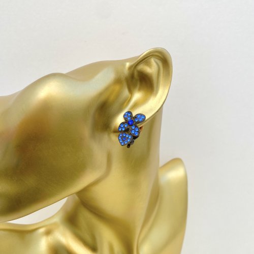 French Vintage Clip-On Earrings / Vivid Blue. NEW IN STOCK.