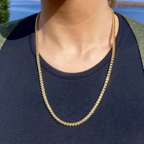 14ct. Gold Spiga Wheat Chain Necklace. 50 gms. NEW IN STOCK. SOLD.