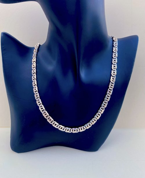 Italian Silver Flat Link Chain, 49 cm. / 19¼. SOLD