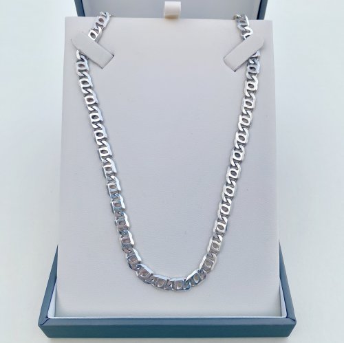 Italian Silver Flat Link Chain, 49 cm. / 19¼. SOLD