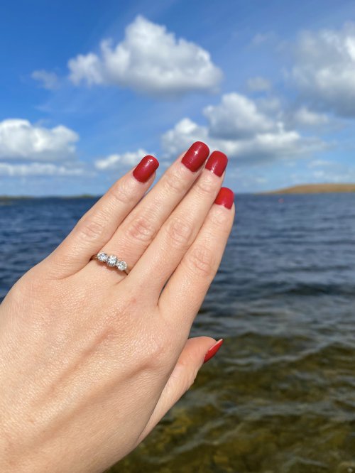 18ct. Gold &amp; Platinum 3-Stone Diamond Ring. NEW IN STOCK.