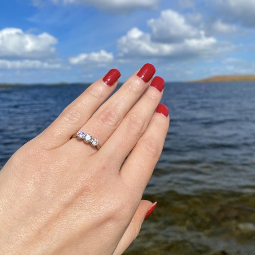 18ct. Gold &amp; Platinum 3-Stone Diamond Ring. NEW IN STOCK.
