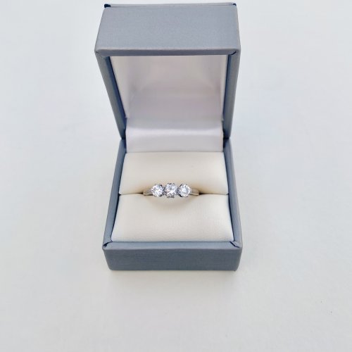 18ct. Gold &amp; Platinum 3-Stone Diamond Ring. NEW IN STOCK.