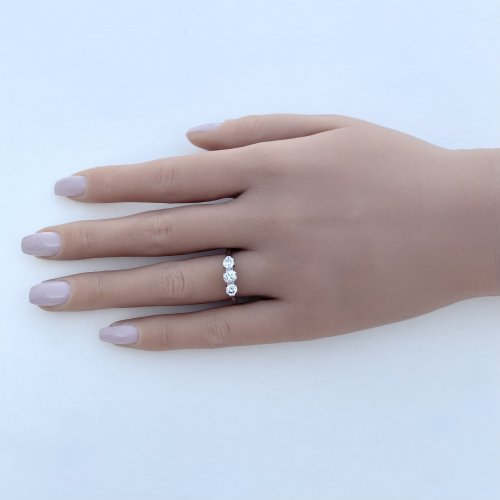 18ct. Gold &amp; Platinum 3-Stone Diamond Ring. NEW IN STOCK.