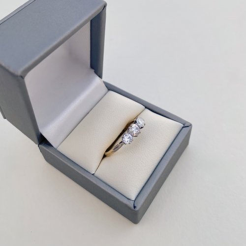 18ct. Gold &amp; Platinum 3-Stone Diamond Ring. NEW IN STOCK.