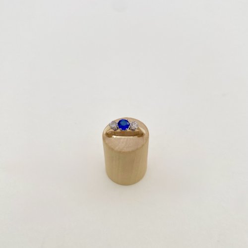 Sapphire &amp; Diamond 3-Stone Ring. NEW IN STOCK.