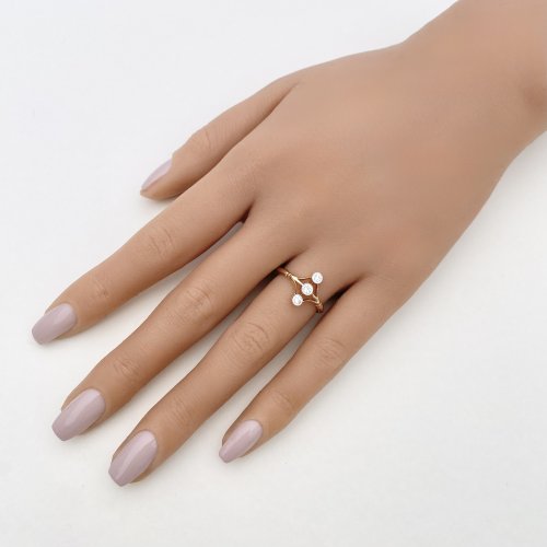 18ct. Gold &amp; Platinum Vertical 3-Stone Diamond Ring. NEW IN STOCK.