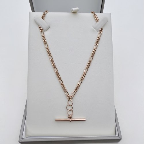 9ct. Gold T-Bar Figaro Chain. SOLD. More due in soon!