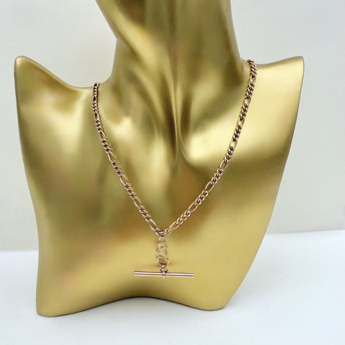 9ct. Gold T-Bar Figaro Chain. SOLD. More due in soon!