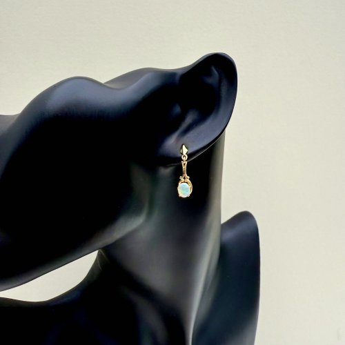 Hallmarked 9ct. Gold Opal Earrings. NEW STOCK.