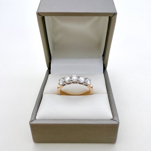 14ct. Yellow Gold 5-Stone Diamond Ring. SOLD.
