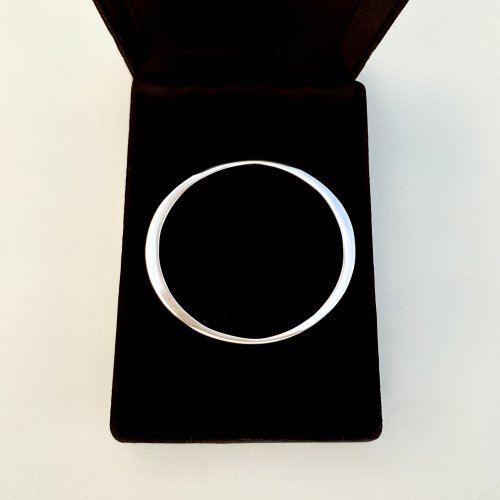 Sterling Silver Solid Oval Cuff Bangle.  NEW STOCK.