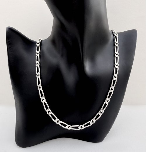 Hallmarked Silver Long Figaro Chain. NEW STOCK.