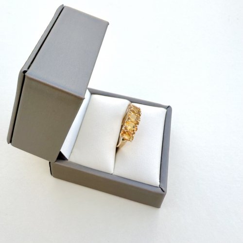 10ct. Gold 5-Stone Citrine Ring. NEW STOCK.