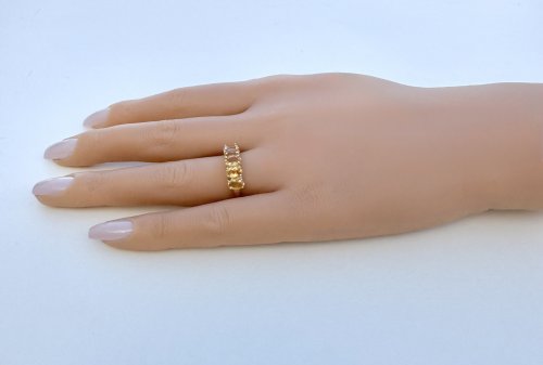 10ct. Gold 5-Stone Citrine Ring. NEW STOCK.