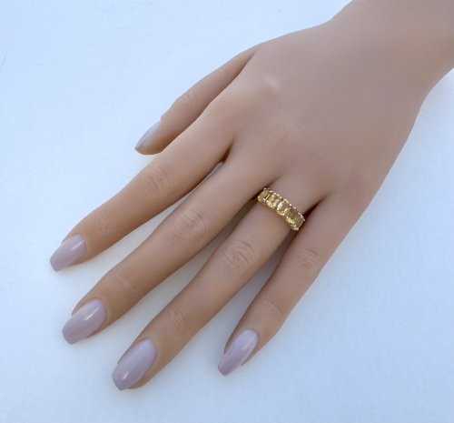 10ct. Gold 5-Stone Citrine Ring. NEW STOCK.