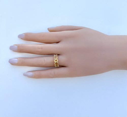 10ct. Gold 5-Stone Citrine Ring. NEW STOCK.