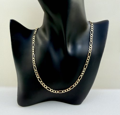 9ct. Yellow Gold Figaro Chain Necklace 20" NEW STOCK.