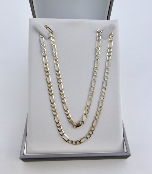 9ct. Yellow Gold Figaro Chain Necklace 20" NEW STOCK.