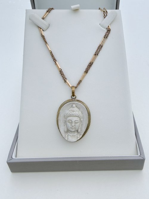 Buddha Head Pendant - Brass setting. NEW STOCK.
